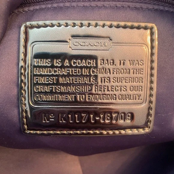 Elegant Coach Poppy Signature Lurex canvas Satchel crossbody, grey/beige/silver - Picture 4 of 16